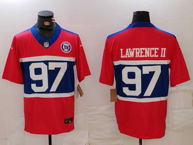 Mens New York Giants #97 Dexter Lawrence II Limited Red Alternate FUSE Team Patch Vapor Jersey->new york giants->NFL Jersey